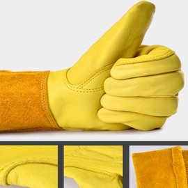 TARATI Garden Gloves, Long, Gardening Gloves, Women's, Men's, Work, Heat Resistant, Abrasion Resistant, Gardening Gloves, Long Sleeve, Forearm Protection, Planting Gloves, Barbed Prevention, Cactus,