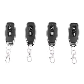 Keyless Entry Remote Control Key Fob, Antitheft Keyless Entry Systems, 4PCS Wireless Remote Control Switch Metal Keychain Black for Garage Door 12V 433MHz