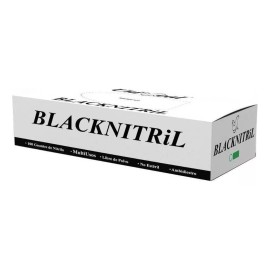 UniSeal Guantes descartables antideslizantes UniSeal Blacknitril color negro talle P de nitrilo x 100 unidades