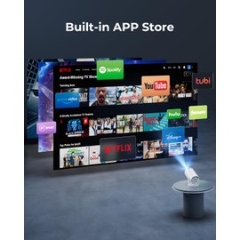 CLOKOWE Mini Projector with WiFi and Bluetooth - [Built-in Apps] Smart Portable Projector with 180° Rotation, Auto Keystone, Support 1080P, Compatible with HDMI/USB/TV Stick/Smartphone/Laptop