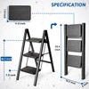 Double Elite Step Ladder 3 Step Folding, Sturdy 330 Lbs