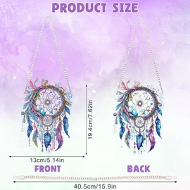 DOMROM Dream Catcher Diamond Painting Kits Hanging Pendant, 5D Special Shaped Crystal Diamond Art Window Pendant Ornament Double Sided Pattern Wall Art Hanging Sign for Beginners DIY Crafts Decor