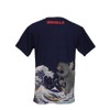 Godzilla T-Shirt Thirty-six Views of Mt. Fuji Hokusai Navy Blue