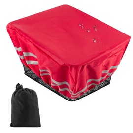 Bicycle Basket Cover, Waterproof, Rain Cover, Bicycle Basket for All Bicycle Rear Cover, Bicycle Cover with Reflectors, Rain Cover Basket with Elastic Band, Waterproof Rain Cover, Red