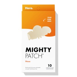 Mighty Patch Mighty Patches for nose pores from Hero Cosmetics - XL Hydrocolloid Pimples, Zits and Oil - Dermatologist-Approved Overnight pore Strips to Absorb Acne nose Gunk (10 Count)