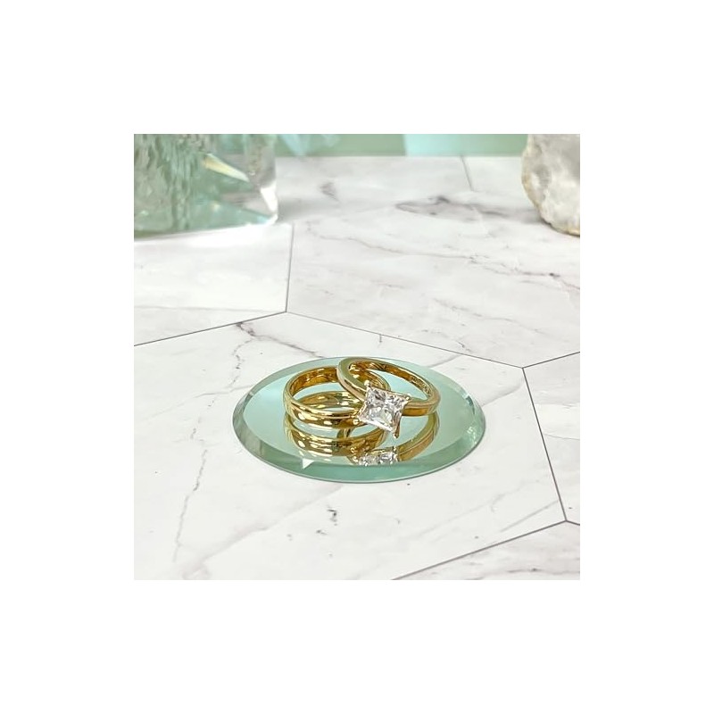 Plymor 2" Round, 3mm Thick Beveled Glass Mirror Circle, Pack