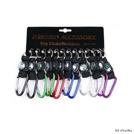 compass hiking ring 12EA/Mountaineering gear/carabiner/ring/key case 2ea