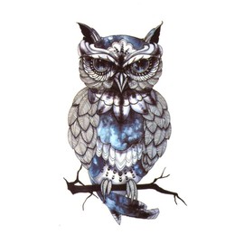 EROSPA® Tattoo Sheet / Sticker Temporary Owl / Animal 10.5 x 6 cm