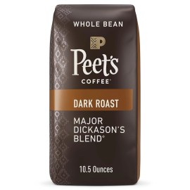Peet's Major Dickason's Blend Dark Roast Coffee 10.5 Ounce Whole Bean Bag