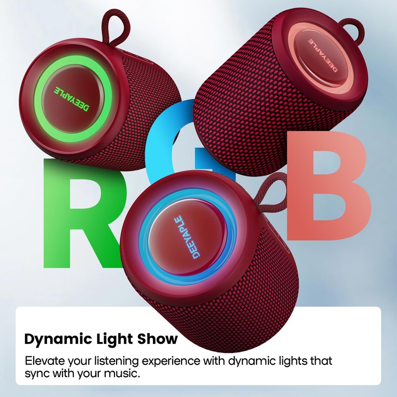 Deeyaple Portable Bluetooth Speaker, IP67 Waterproof Mini Bluetooth Speaker Wireless