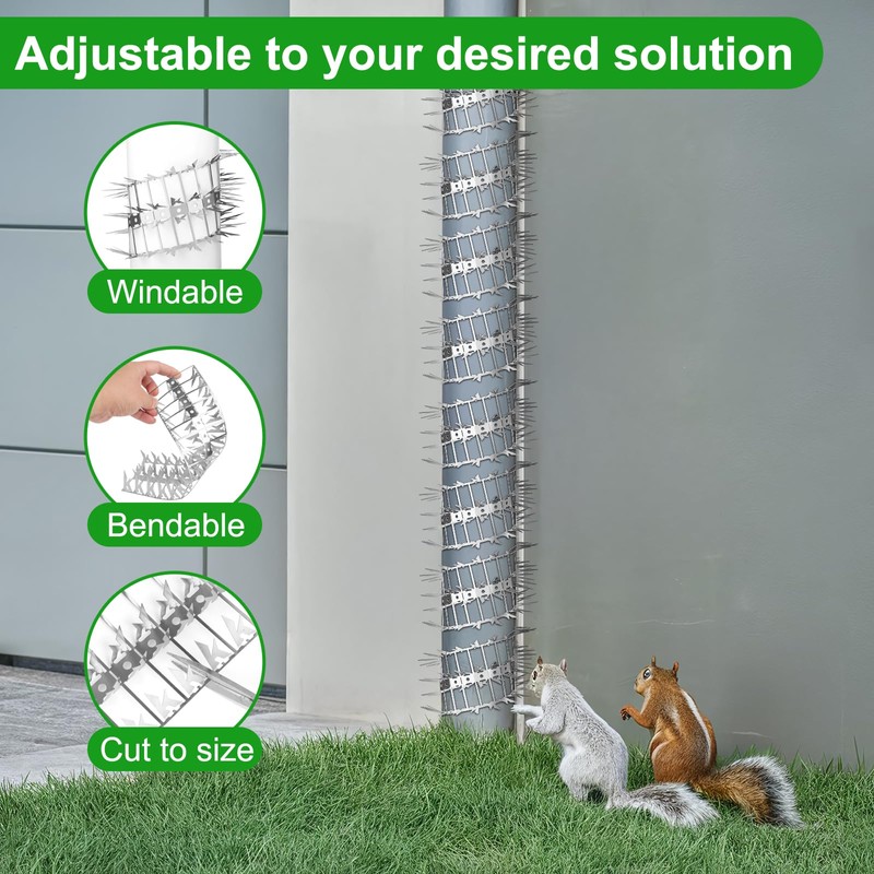 60 Pack Stainless Steel Squirrel Spikes for Bird Feeder, 60