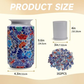 3D Puzzle Flower Vase 162 Pieces Plastic Flower Vase for Adults DIY Flower Arrangements and Home Decoration, Housewarming Gifts for Moms, Christmas