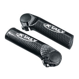 XtasY Unisex - Adults' Ergo Bar Ends Carbon Look, 120mm 22.2, Small