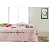 DecoKing 40 x 90 cm Beige Tablecloth Geometric Pattern Embroidered