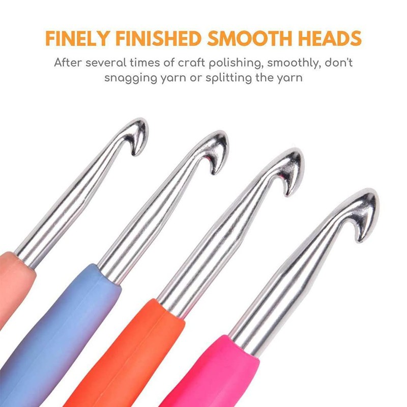 Crochet Hooks Set, 12 Pcs Full Size Crochet Set, Ergonomic