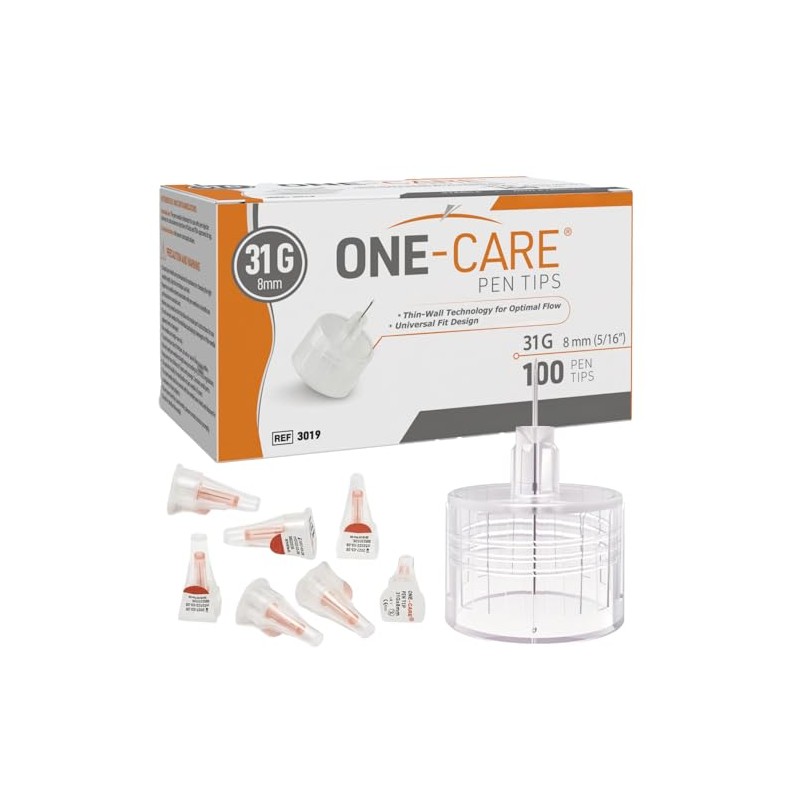 ONE-CARE Agujas Para Bolígrafos, 31 G X 8 Mm, Caja