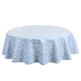 Oilcloth Tablecloth Washable Round 140 cm Blue Grey