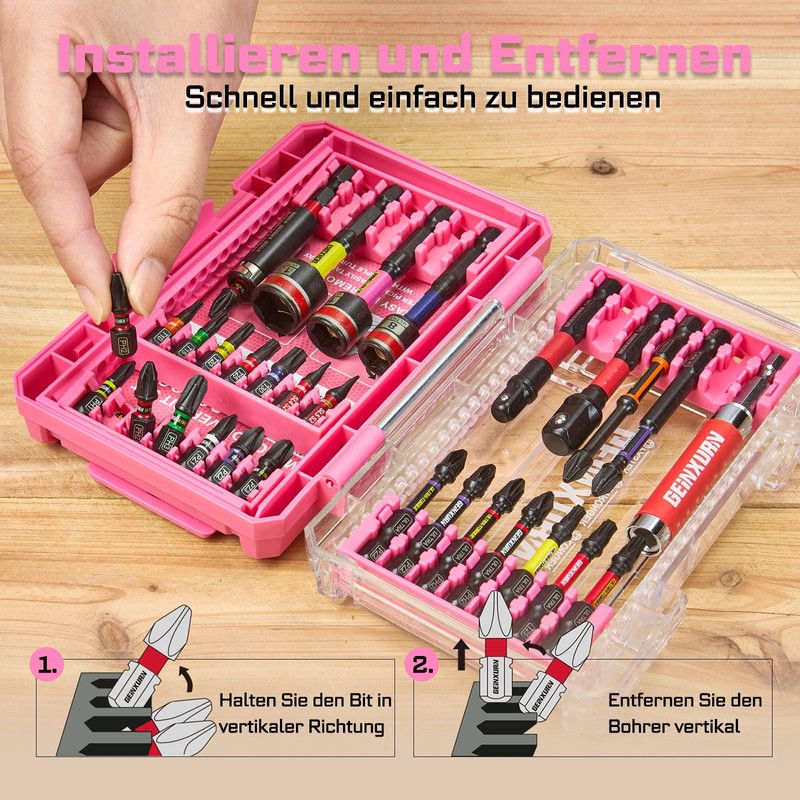 Geinxurn 31-Piece Bit Box Screwdriver Bit Set with Colour Coding
