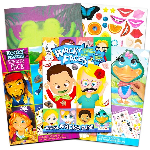 Make a Face Sticker Books for Kids Toddlers - Set of 3 Jumbo Books with Over 90 Faces and 850 Stickers (Sticker Face Activity Set)