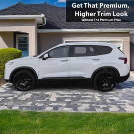 BOGAR TECH DESIGNS Fits Hyundai Santa Fe 2019-2023 Side Window Chrome Delete Overlay, Gloss Black