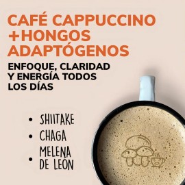 Cafe Soluble Con Hongos | Hongos Adaptógenos Melena De Leon, Chaga Y Shiitake | Mushroom Coffee Bajo En Calorías - Concentración | Cafeína Nootrópicos
