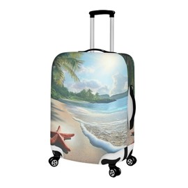 Cozeyat Beach Theme Travel Luggage Cover - Washable Elastic Suitcase Protector With Zipper for Wheeled Baggage - Anti-Scratch Sleeve Travel Accessories