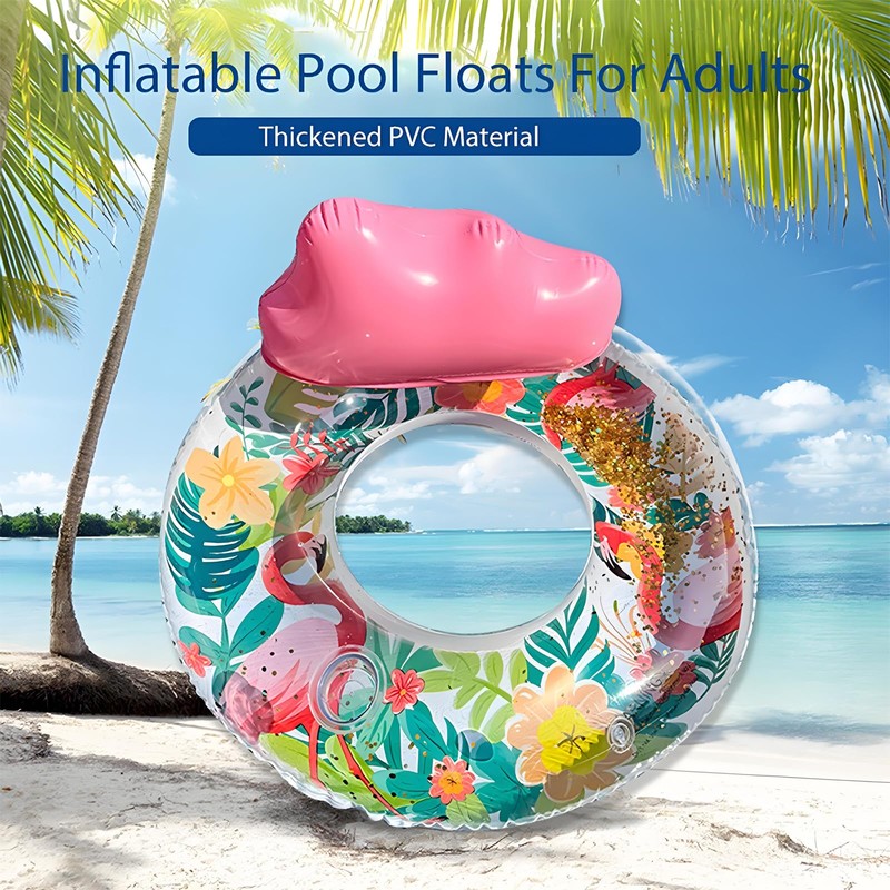 Double Adults Flamingo Inflatable Pool Floats with Cup Holders,Sunbathing Water