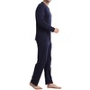 In One Clothing Men's Long Pyjamas, Blue Black