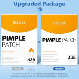 Breiboz Parches Para Granos Faciales(335 Unidades 255 Redondos Y 80 Con Forma De Estrella) Parches Hidrocoloides Coloridos Para El Acné Con Árbol De Té Ácido Salicílico Y Aceite De Cica Cubre