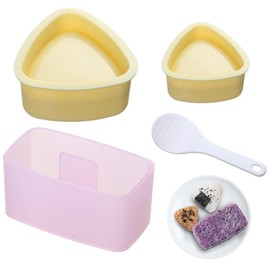 LIUCONGBD 4PCS Non Stick Rice Ball Sushi Maker, Triangle Onigiri Mould Bento Presses Mold, Sushi Making Kit with Small Rice Paddle, Onigiri Maker for Kids Lunch Bento DIY