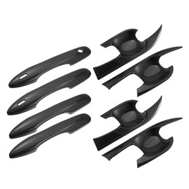 ACROPIX Car Exterior Door Handle Bowl Cover Set Decor Protector Outer Door Decoration Anti Scratch Fit for Toyota Camry - Pack of 8 Carbon Fiber Pattern Black