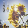 Sunflower Urn Necklace Cylinder Teardrop Shape Urn for Ashes 925
