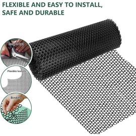15.7 in x 39.3 FT Black Chicken Wire mesh,Comes with 60 Twist Ties,Plastic Chicken Wire Fencing,Poultry Netting,Poultry Fence,Chicken Wire for Crafts,Plastic Garden Fencing,Floral Chicken Wire - Color: Black, Size: 15.7IN*39.3FT