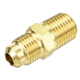 sourcing map 2Pcs Brass Tube Fitting, 5/16O.D x 1/4NPT Brass Flared Pipe Adapter Fittings Reducing Nipples Connector, Half Union Gas Adapter for Pipe Connections, Hydraulics, Refrigeration