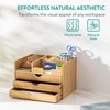 Navaris Bamboo Desk Organizer - High Capacity Small Drawers Supplies