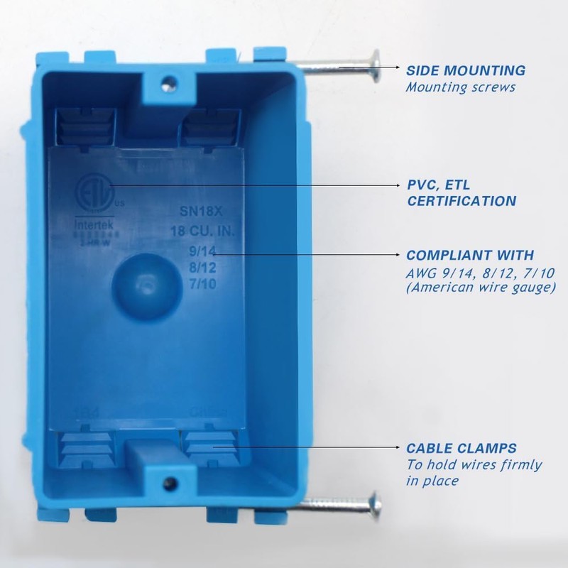 XGGYA New Work Electrical Nail Outlet Box, 18 Cubic Inch