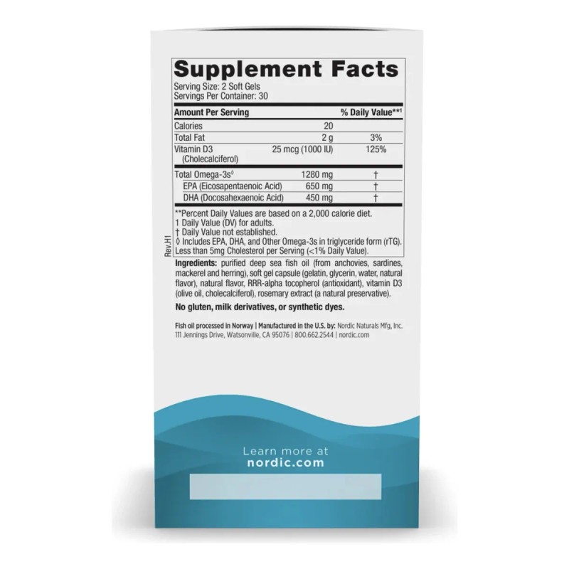 Omega 3 Dha 1280 Mg + D3 1000 Ui 60