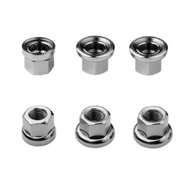 M9 M9.5 (3/8") M10 Stainless Flange Lock Nut, Hex Flange Nut Fastener Nut, Pack of 6