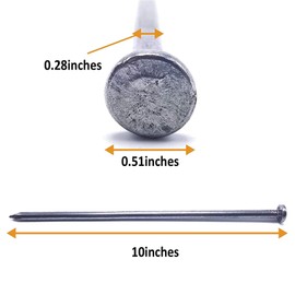 WOCHOLL Landscape Stakes Metal Landscape Edging Anchoring Spikes, 10-Inch Length 50 Count, for Artificial Turf Stakes, Paver Edging, Weed Barrier, Timber, Carpentry, Tent and More