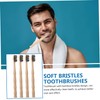 NOLITOY 4pcs Bamboo Toothbrushes Soft Bristles for Oral for Home