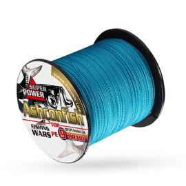 Ashconfish PE Line Fishing Line X9 1,000M Solid Color, 9 Strands (No. 1.2 - 20 Selectable), 9 Strands, Super Strong, High Sensitivity, Abrasion Resistant, Low Elongation, Fishing Line, Blue