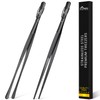 HOTEC Stainless Steel Kitchen Tweezers Tongs, 2 Pcs 12Inch Professional