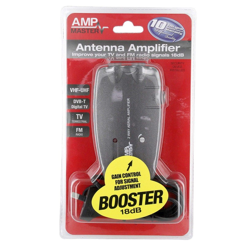 18dB 2-Way Indoor Antenna Signal Amplifier Booster 2 Output Amp