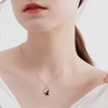 POPLYKE Black Cat Necklace Sterling Silver Star Moon Irish Jewelry