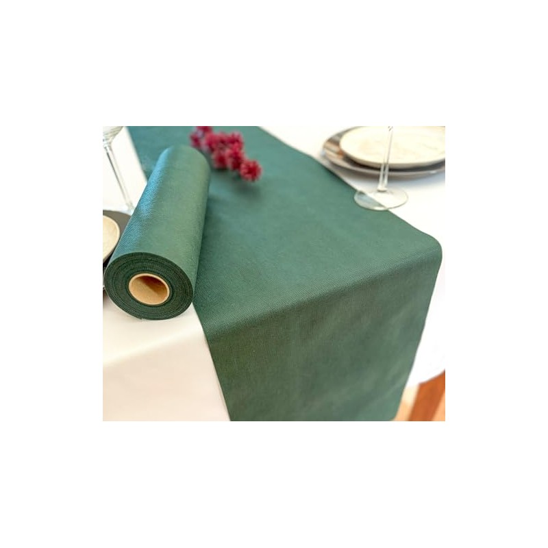 NATUARTE, Non-Woven Table Runner Dark Green, 25 m x 30