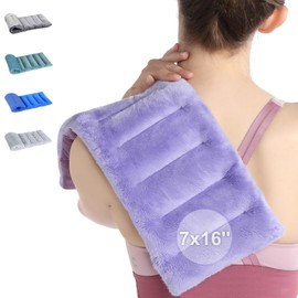 SUZZIPAD SuzziPad Microwave Heating Pad for Discomfort Reducing, 7x16 Microwavable Heated Pads, Muscle Ache, Soothing Fatigue for Neck and Shoulder, Bean Bag Moist Heat Pack, Warm Compress, Purple