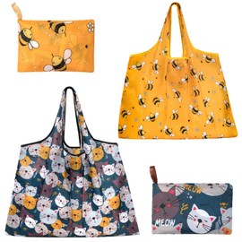 40 x 40 cm Foldable Shopping Bag, Reusable Shopping Bag, Large Foldable Bag, Oxford Fabric Shopping Bag, Carry Bag for Shopping, Portable Shopping Bag, Foldable Shopping Bag, Washable, Small bee
