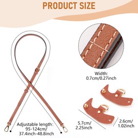 Mayoii Mini Leather Bag Strap Punch-Free Buckle Design Adjustable Leather Strap Handbags (Cognac gold buckle)