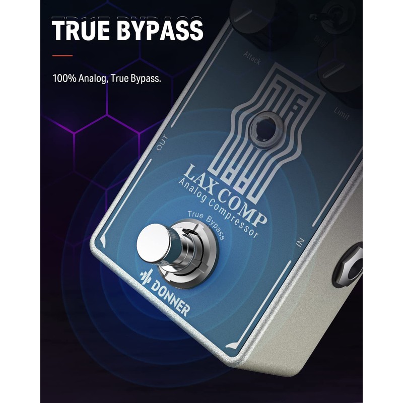 Donner Compressor Effector Compresses Excessive Input Signals & Preserves Original