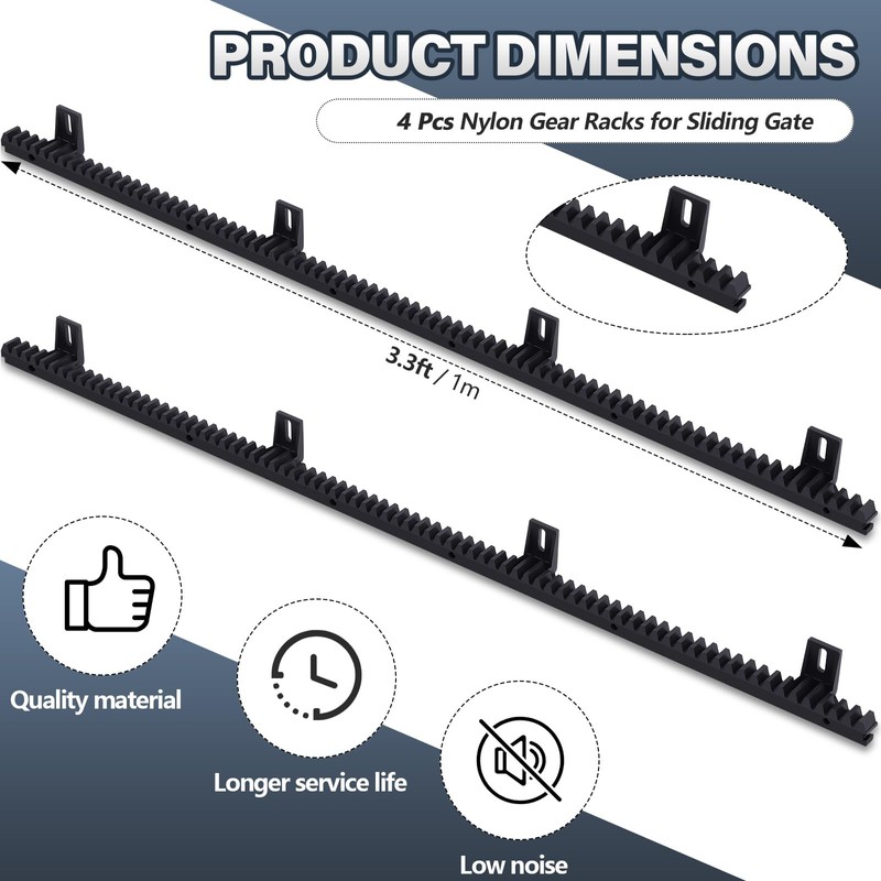 Threlaco Set of 4 Nylon Gear Racks with Metal Insert